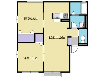 エミグラント・コスモ(2LDK/2階)の間取り写真