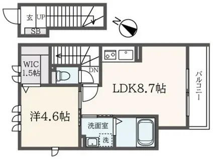 フォレストK.K(1LDK/1階)の間取り写真