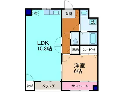 ＩＲいしかわ鉄道 金沢駅 徒歩27分 5階建 築26年(1LDK/4階)の間取り写真