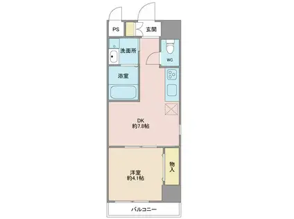 ラシャンス金池(1DK/1階)の間取り写真