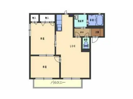 シャーメゾンクラージュ(2LDK/2階)の間取り写真