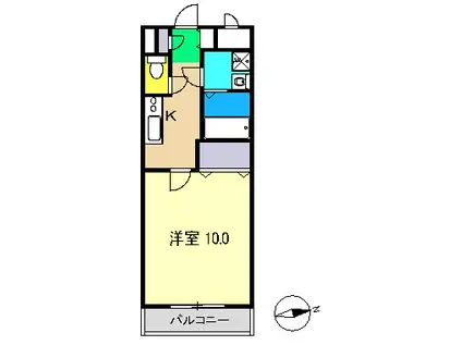 YSフラット(1K/3階)の間取り写真