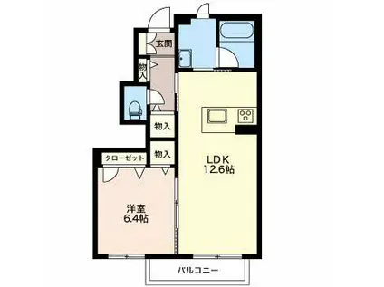 ドリームフォレストD(1LDK/1階)の間取り写真