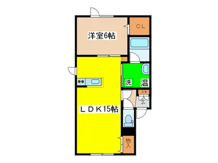 IハイツII(1LDK/2階)の間取り写真