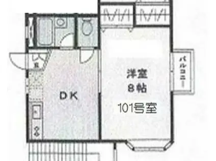 メゾンスイメイ(1DK/1階)の間取り写真