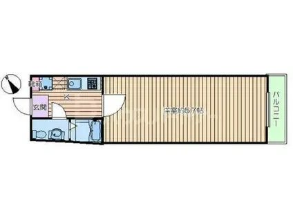 ロイヤル北千住(1K/3階)の間取り写真