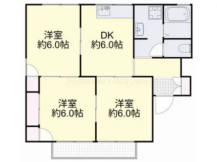 メゾンブランシェ(3DK/2階)の間取り写真