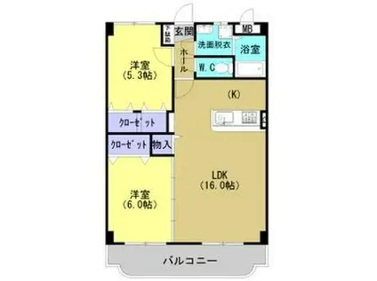 Y&M TAKAHASHI I(2LDK/4階)の間取り写真