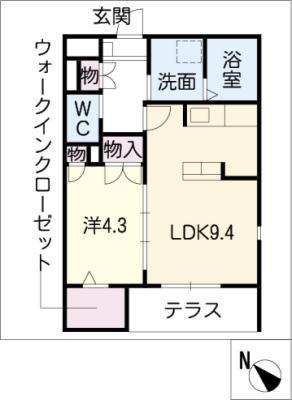 シェトワ新栄(1LDK/1階)の間取り写真