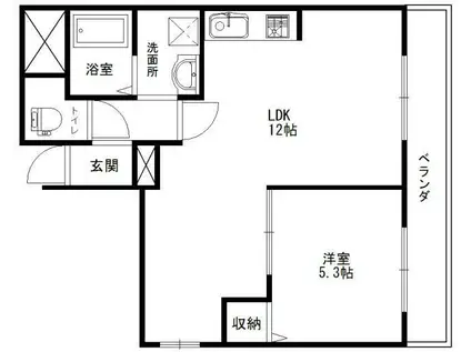ホワイトオーク(1LDK/5階)の間取り写真