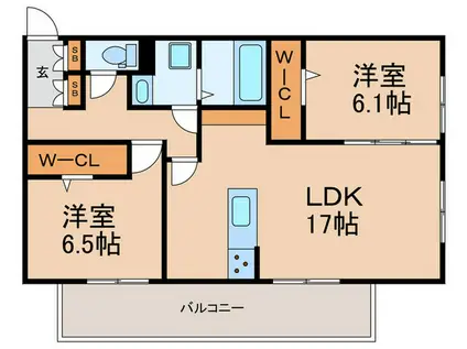 D-ROOM五十川(2LDK/3階)の間取り写真