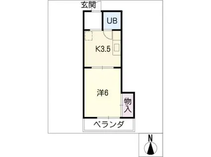 今西ビル(1K/2階)の間取り写真
