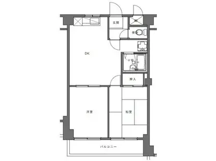 エクセル滝頭(2DK/4階)の間取り写真