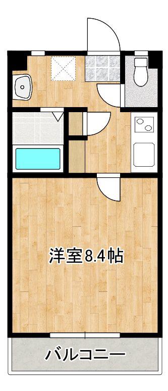 コーポ荒川(1K/2階)の間取り写真