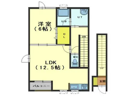CS TOKURA(1LDK/2階)の間取り写真
