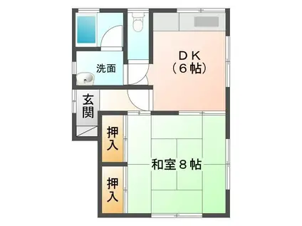 白山荘(1DK/1階)の間取り写真