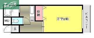 アクティブイン内山下(1K/2階)の間取り写真