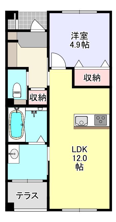 ORTENSIA(1LDK/2階)の間取り写真