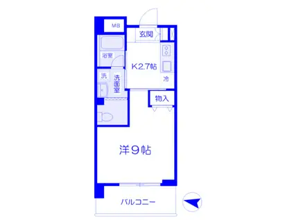 プラージュ南与野(1K/5階)の間取り写真