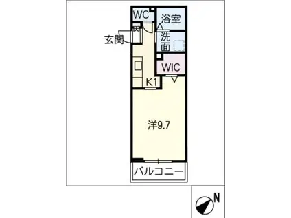 ソワブランシュ(1K/2階)の間取り写真