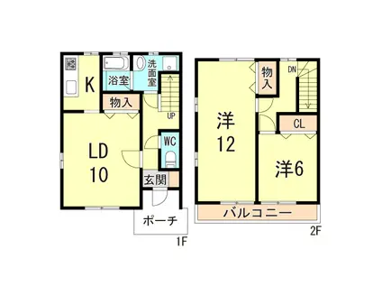 ハイツ光大久保(2LDK/1階)の間取り写真