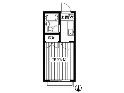 コーポレスK(1K/2階)の間取り写真