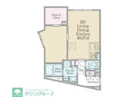 REVE RESIDENCE 本駒込(1LDK/2階)の間取り写真