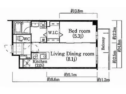 TOAST AKASHI(1LDK/3階)の間取り写真
