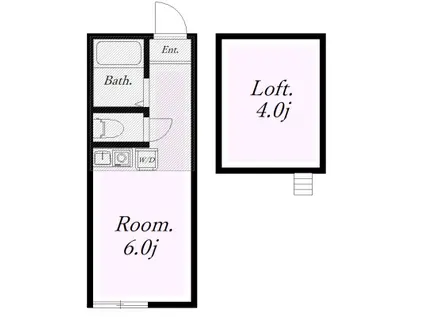 ユナイト岡沢マックスタイラー(ワンルーム/2階)の間取り写真
