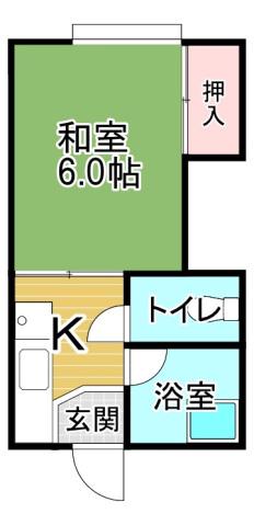 第1田万里ビル(1K/2階)の間取り写真