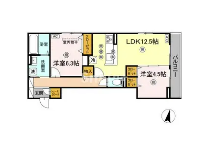 ESPELIA(2LDK/3階)の間取り写真