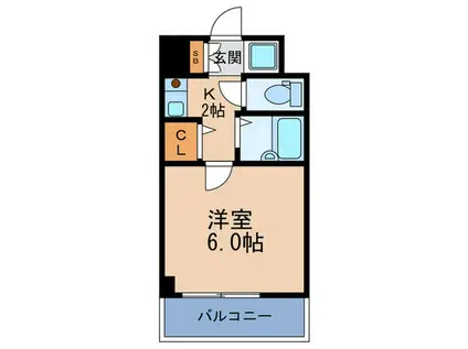 サムティ梅田北(1K/2階)の間取り写真