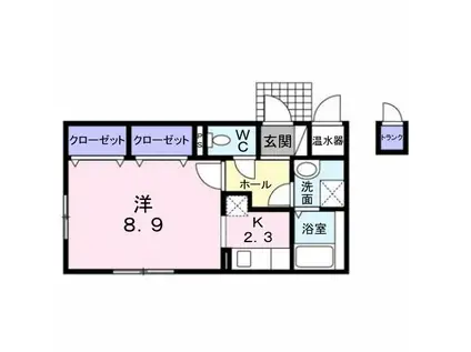 AMYII(1K/3階)の間取り写真