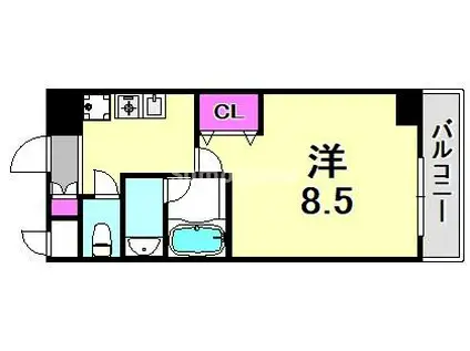 クレセールTWO(1K/3階)の間取り写真