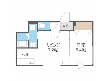 アトランティカ(1LDK/1階)の間取り写真