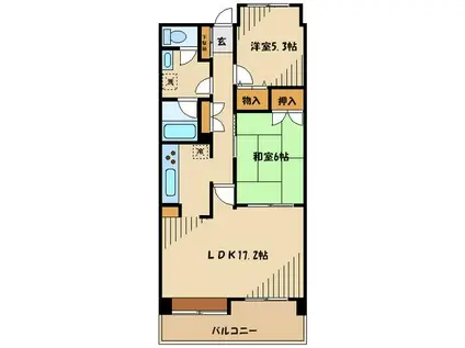 クレイノ善進本町(1K/1階)の間取り写真