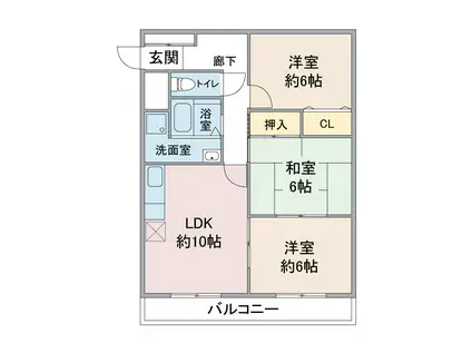 エクセル田幡(3LDK/2階)の間取り写真