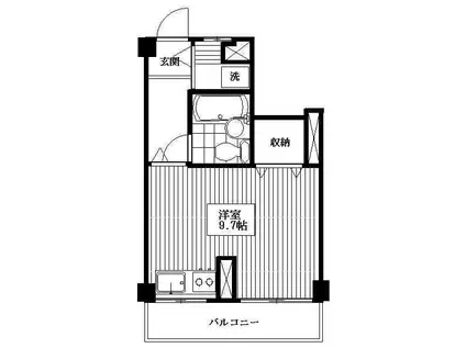 高輪エスティハイツ(ワンルーム/3階)の間取り写真