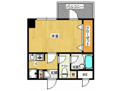 ピュアドームフローリオ博多(1K/7階)の間取り写真