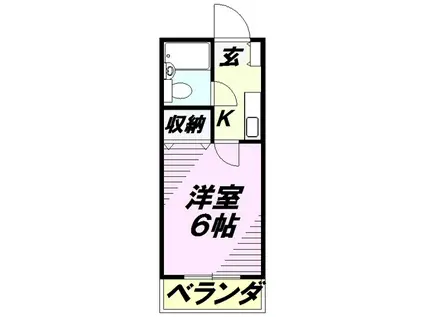 アーバンテラス新狭山(1K/2階)の間取り写真