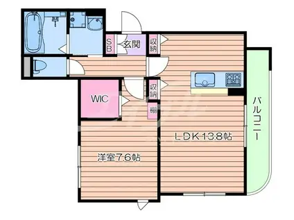 ラシーネ ローザ(1LDK/1階)の間取り写真