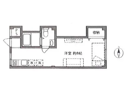 桜プレイス戸越公園(ワンルーム/2階)の間取り写真