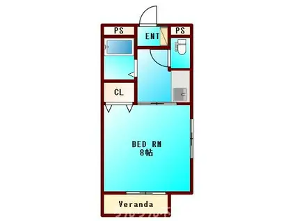ロワイヤル徳島(1K/5階)の間取り写真