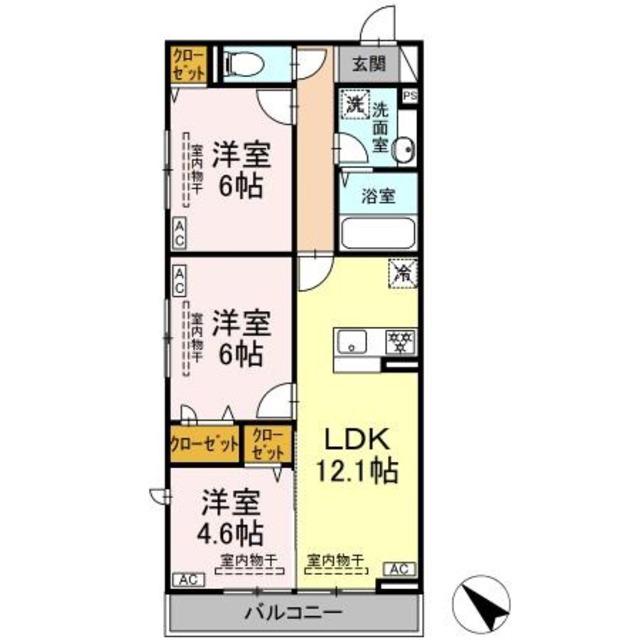 ベラカーサ(3LDK/3階)の間取り写真
