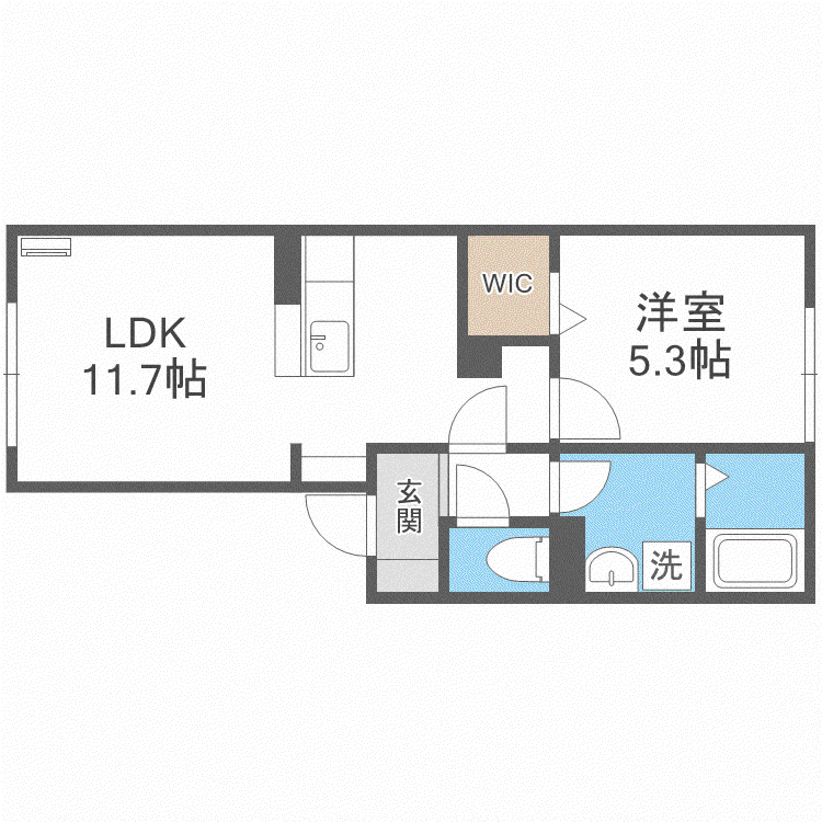 グレース ノース38(1LDK/1階)の間取り写真