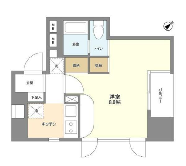 PATH代々木上原(ワンルーム/3階)の間取り写真