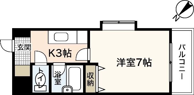 第2キャピタル祇園(1K/4階)の間取り写真