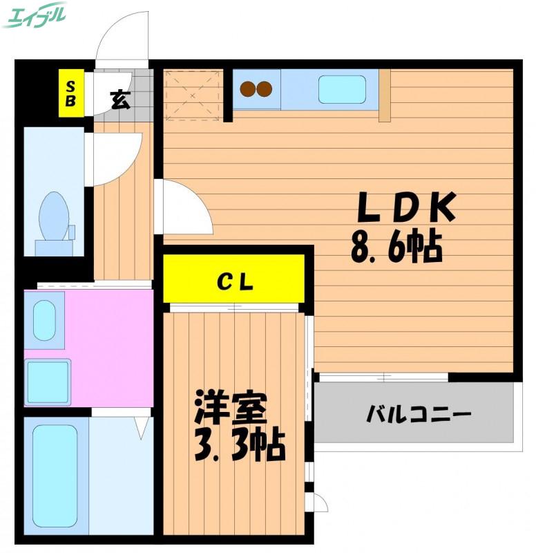GRANDTIC ETERNALLY(1LDK/1階)の間取り写真