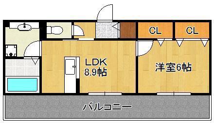 サニーイースト(1LDK/2階)の間取り写真