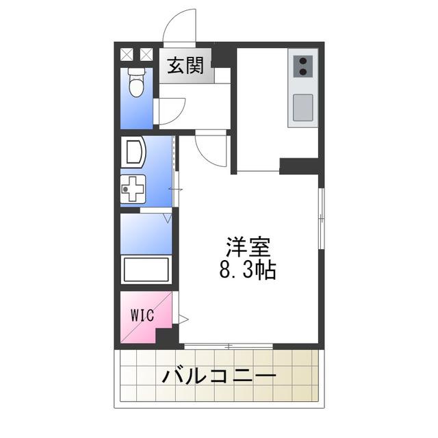 クラシカル堺(1K/2階)の間取り写真